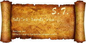 Sári Terézia névjegykártya